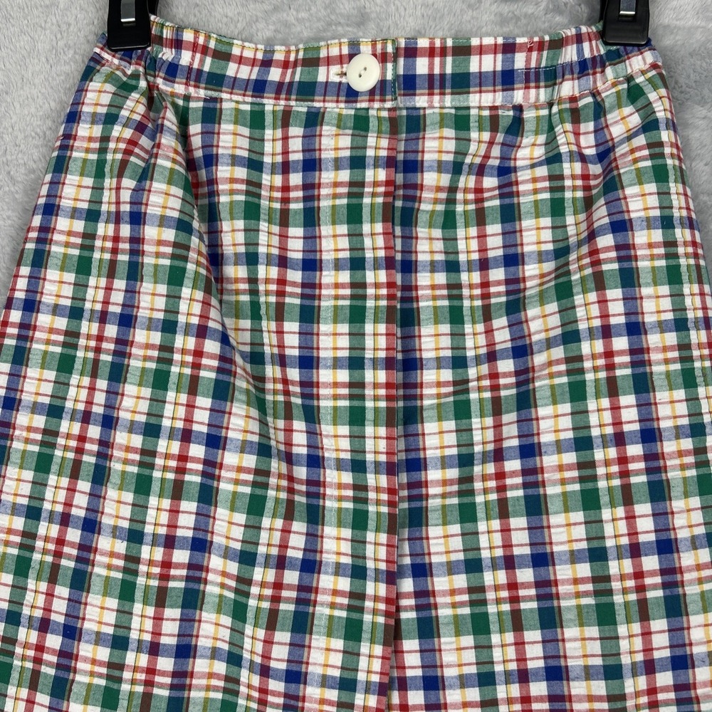 VTG Hingham‎ Square Skirt Full Button Pencil Plaid Lined Elastic Waist USA Made - Picture 3 of 10